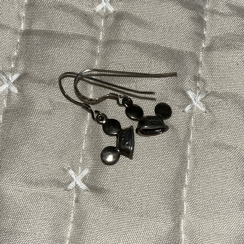 Silver 925 Mickey Mouse Earrings - Picture 2 of 7